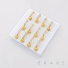 12PCS OF MULTI CZ DANGLING HEART 316L SURGICAL STEEL NOSE HOOP O-RING BOX